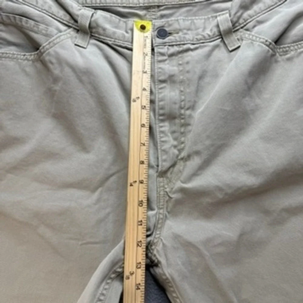 Levis 569 Denim Shorts Loose Straight Fit Size 38 Tan Khaki Cotton Twill Baggy